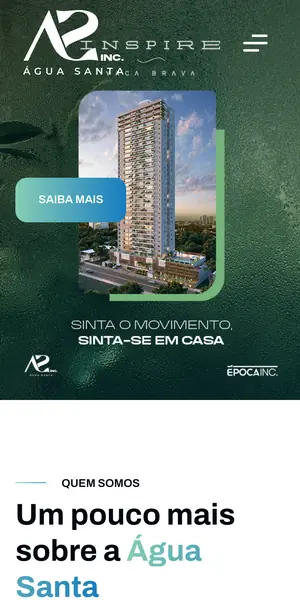 Site Água Santa Incorporadora na versão para celular