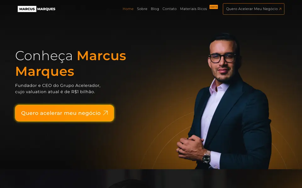 Site Marcus Marques desenvolvido pela Atom