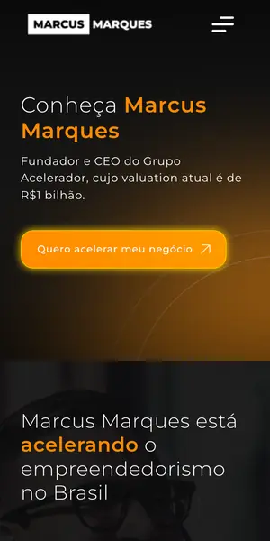 Site Marcus Marques na versão para celular