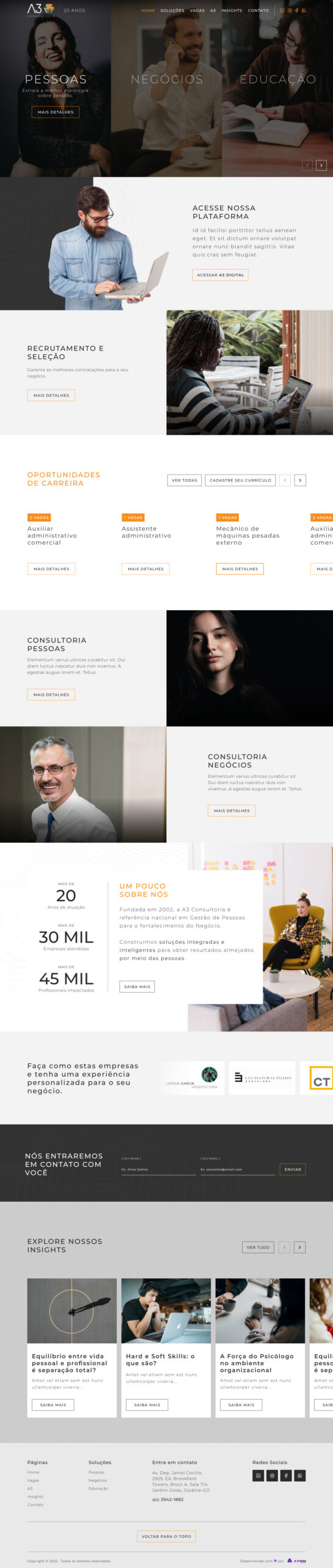 Case A3 Consultoria Criação de Site Goiania